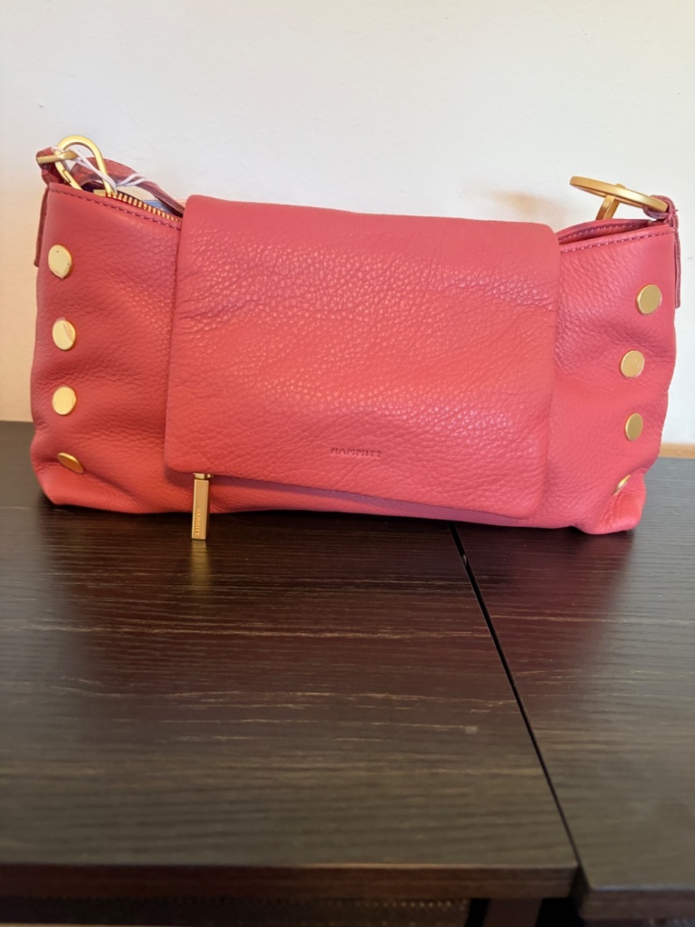 🌸 NWT Hammitt VIP Medium Crossbody - Rogue Pink Leather & Brushed Gold Rivets! - Picture 2 of 11